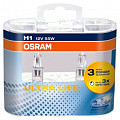 Автолампа 12В OSRAM H1 12V-55W Ultra Life Duo-Box 2шт